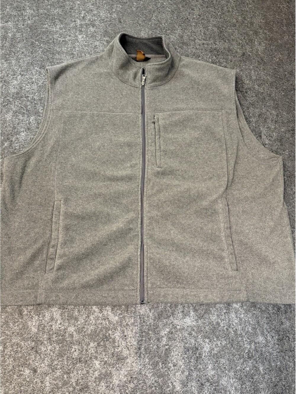 St Johns Bay Mens 4XL Gray Fleece Vest Full Zip Outdoor Hiking Big Tall